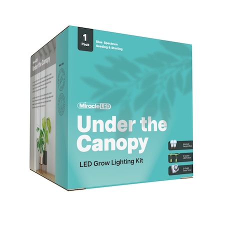 Miracle Led 2-Socket Under the Canopy Blue Spectrum Grow Light Kit - 9W Replace 100W Grow Bulbs w/Timer 801530